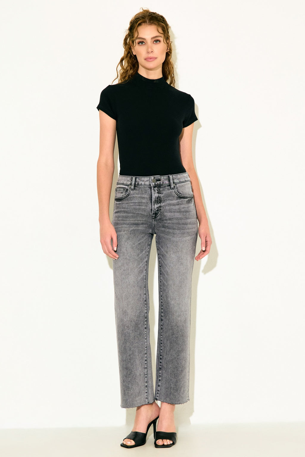 ELLA HIGH RISE STRAIGHT JEAN--GREY