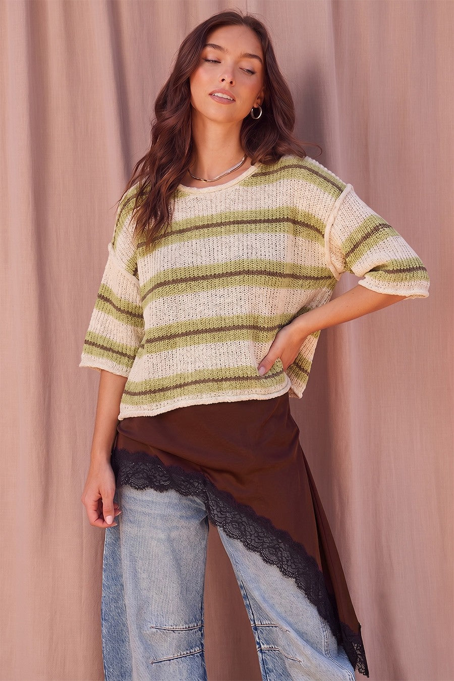 LIGHTWEIGHT SWEATER--PISTACHIO