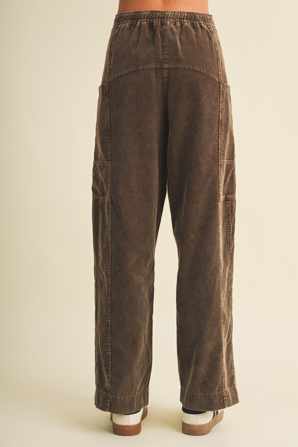 RELAXED CORDUROY PANTS--ESPRESSO