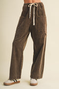 RELAXED CORDUROY PANTS--ESPRESSO