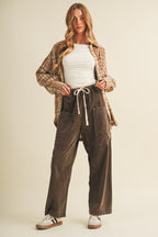 RELAXED CORDUROY PANTS--ESPRESSO