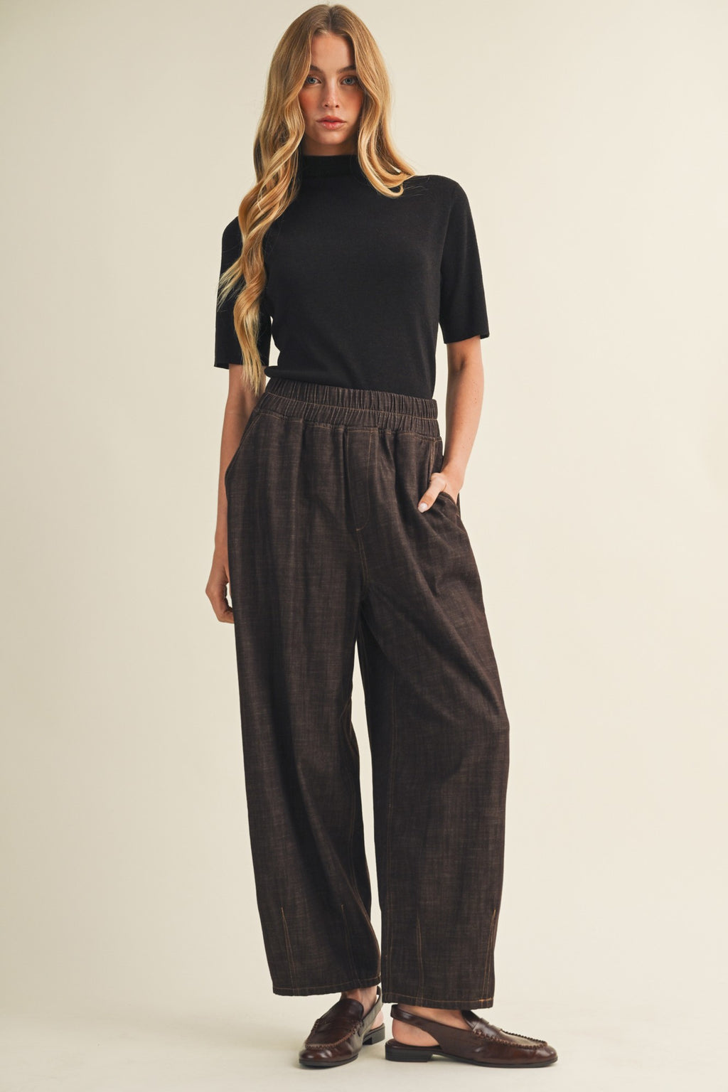 ESPRESSO PEGGED LOOSE PANT