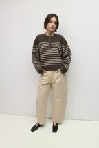 THE KAYLEY SWEATER--BROWN/CREAM