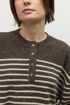 THE KAYLEY SWEATER--BROWN/CREAM