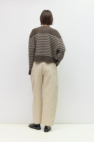 THE KAYLEY SWEATER--BROWN/CREAM