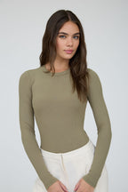 LS SWEATER KNIT BOYDSUIT--OLIVE