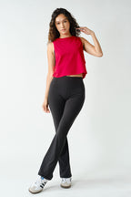 PIMA COTTON SIDE KNOT TANK--RED
