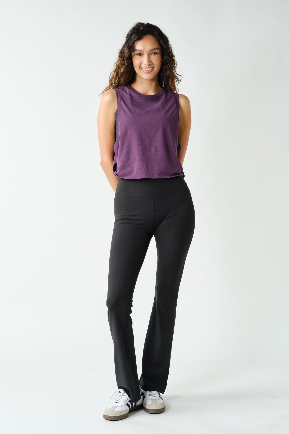 PIMA COTTON SIDE KNOT TANK--PURPLE IRIS