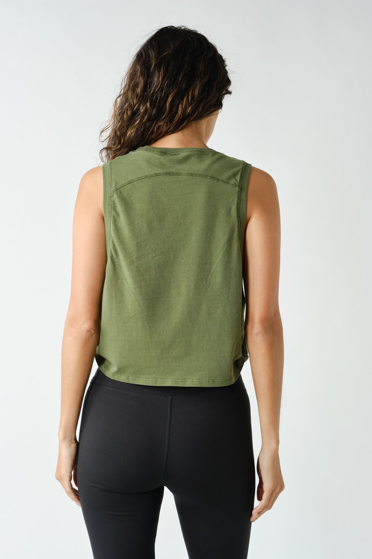 PIMA COTTON SIDE KNOT TANK--SAGE
