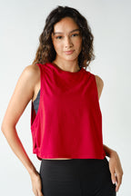 PIMA COTTON SIDE KNOT TANK--RED