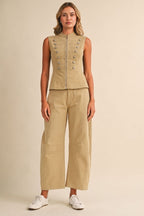 BARREL PANT--TAUPE