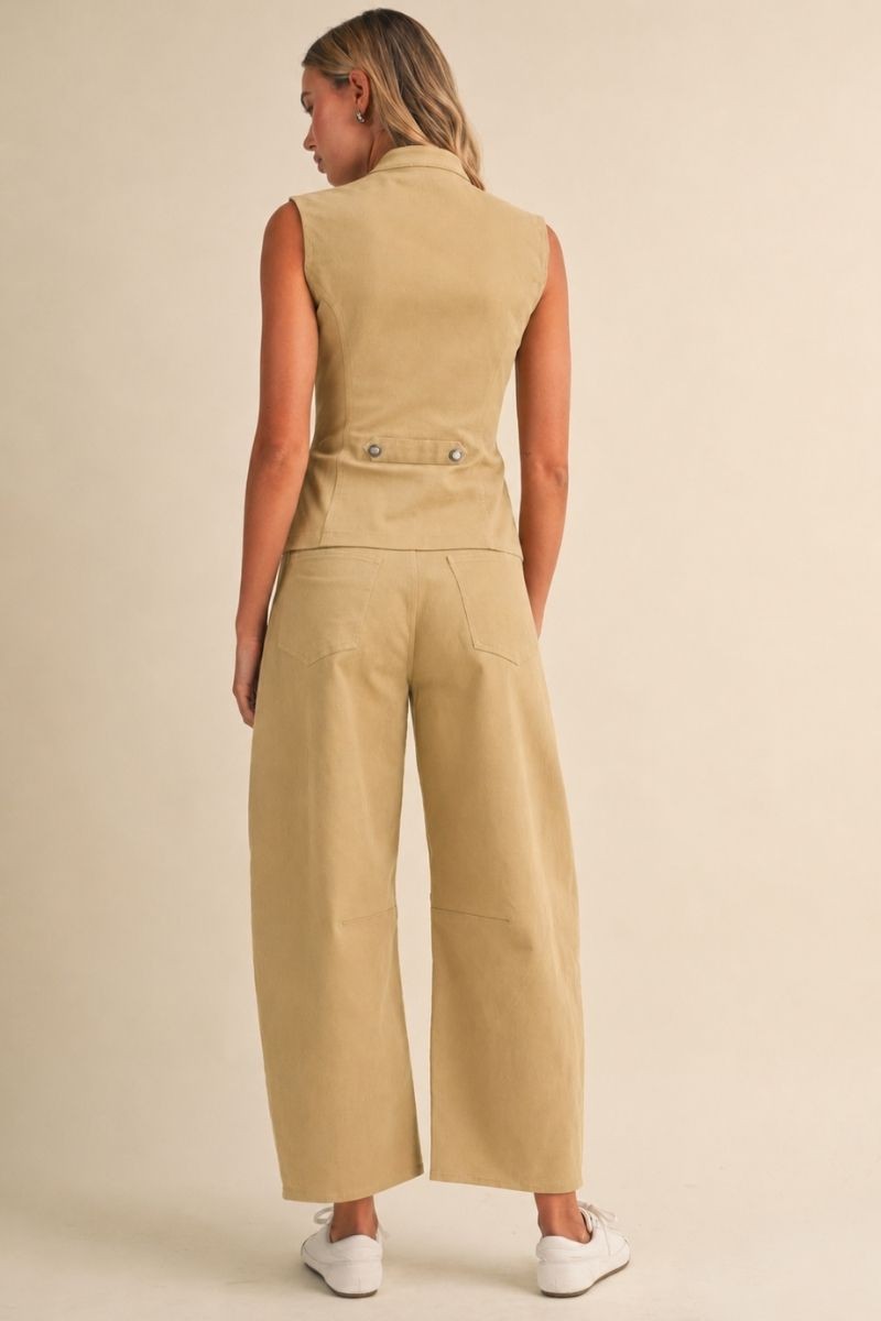 BARREL PANT--TAUPE