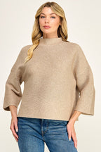 NOT YOUR CASUAL TOP--OATMEAL