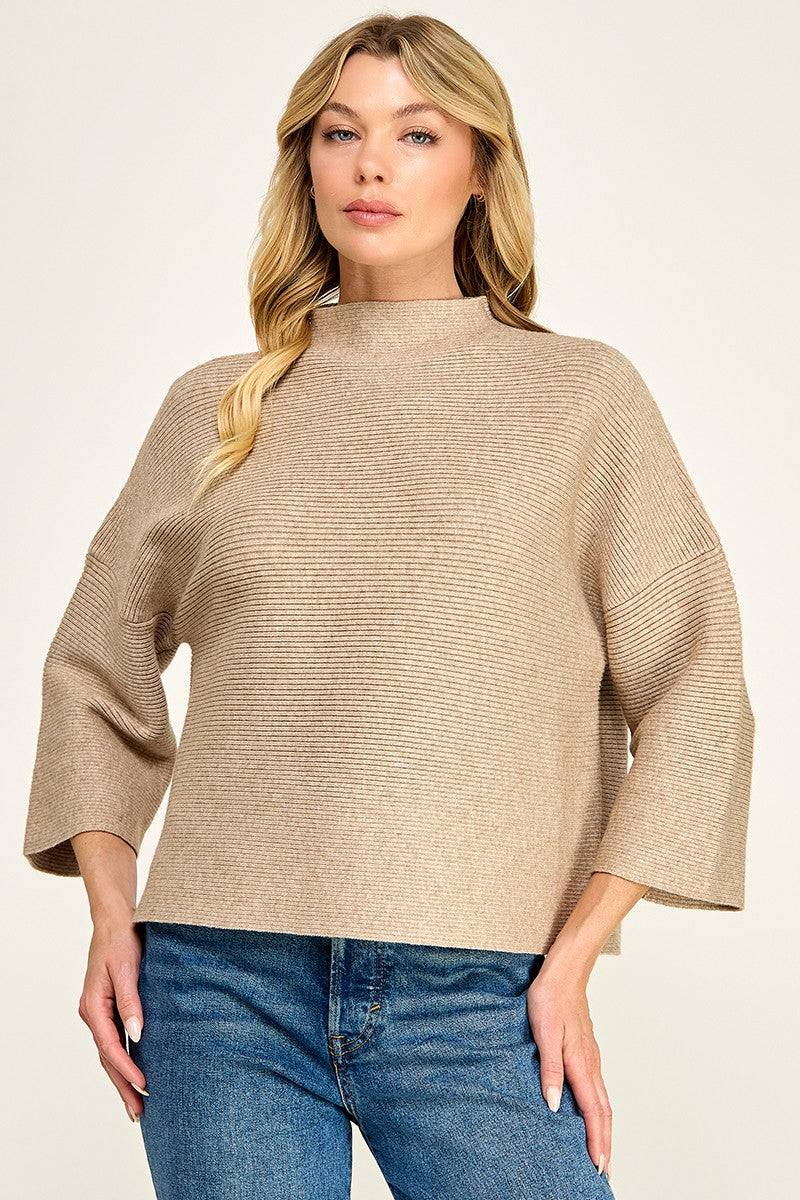 NOT YOUR CASUAL TOP--OATMEAL