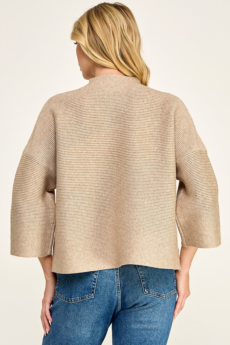 NOT YOUR CASUAL TOP--OATMEAL