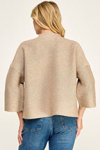 NOT YOUR CASUAL TOP--OATMEAL