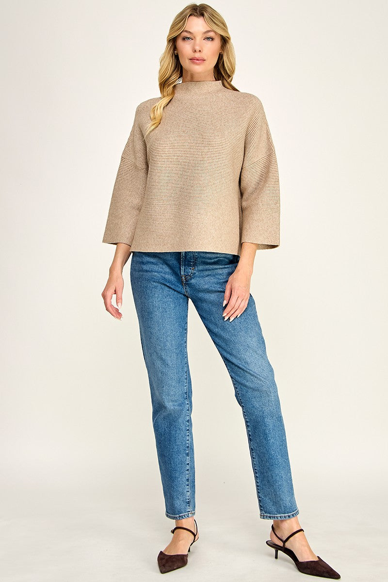 NOT YOUR CASUAL TOP--OATMEAL
