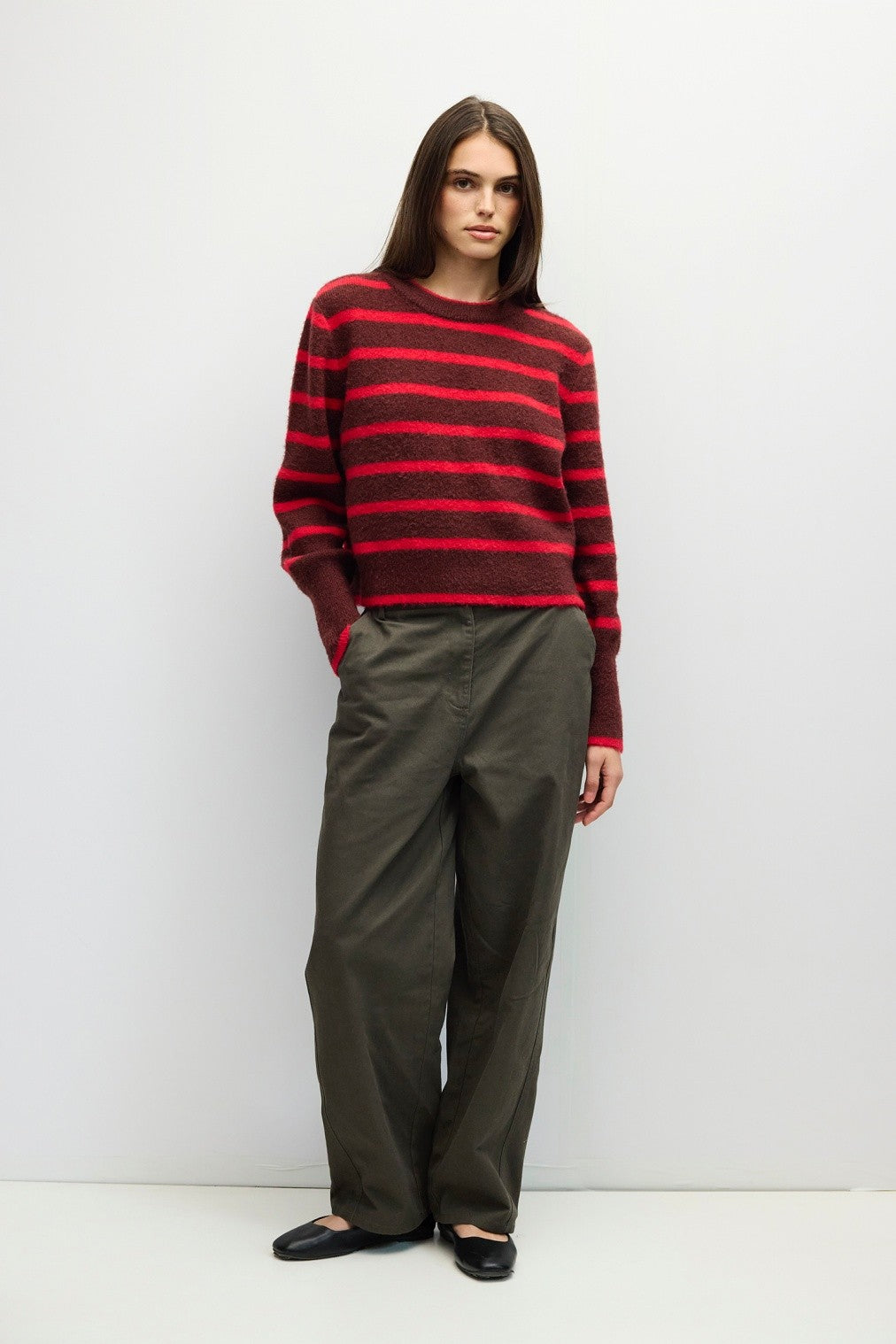 THE MCKENZIE SWEATER--BROWN/RED