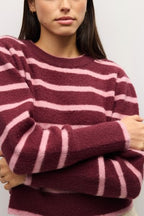 THE MCKENZIE SWEATER--BURGUNDY/PINK