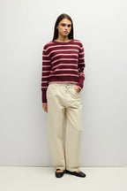 THE MCKENZIE SWEATER--BURGUNDY/PINK