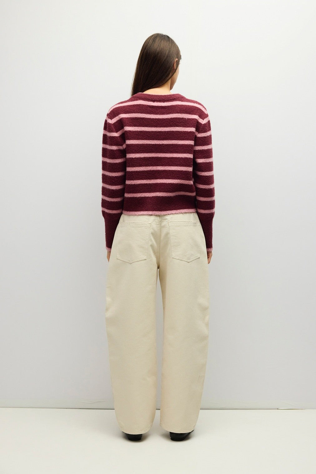 THE MCKENZIE SWEATER--BURGUNDY/PINK