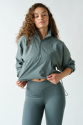 SCULPT HALF ZIP ACTIVE PULLOVER--EUCALYPTUS