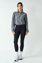 SCULPT HALF ZIP ACTIVE PULLOVER--GRAPHITE