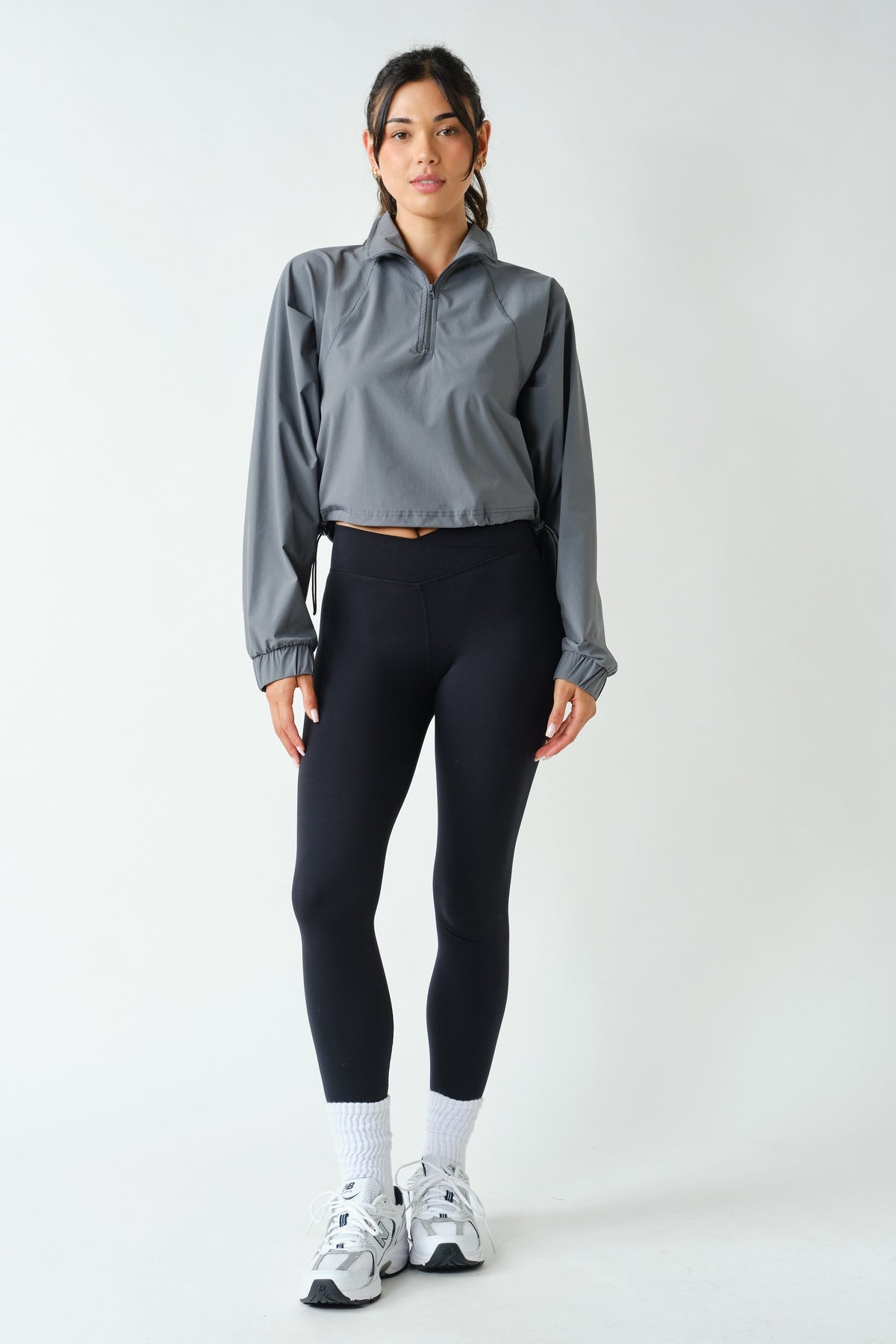 SCULPT HALF ZIP ACTIVE PULLOVER--GRAPHITE