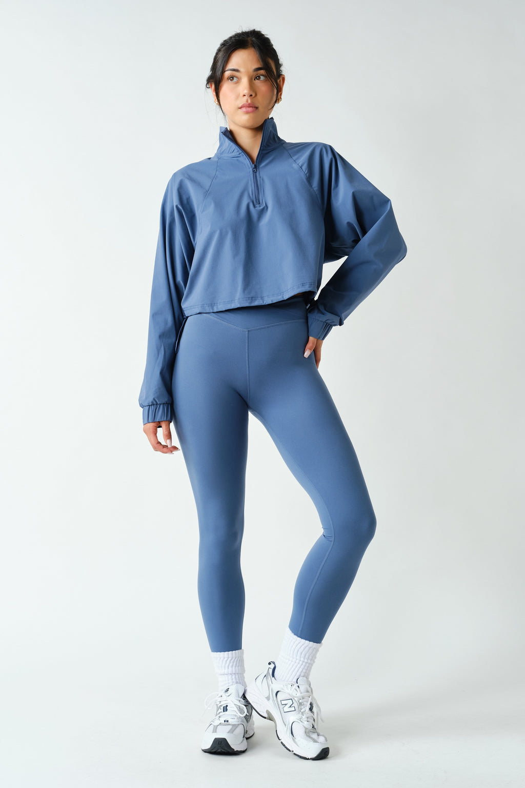 SCULPT HALF ZIP ACTIVE PULLOVER--OCEAN