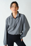 SCULPT HALF ZIP ACTIVE PULLOVER--GRAPHITE