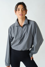 SCULPT HALF ZIP ACTIVE PULLOVER--GRAPHITE