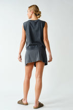 ACE ALINE PIMA COTTON SLEEVELESS TOP--BLACK