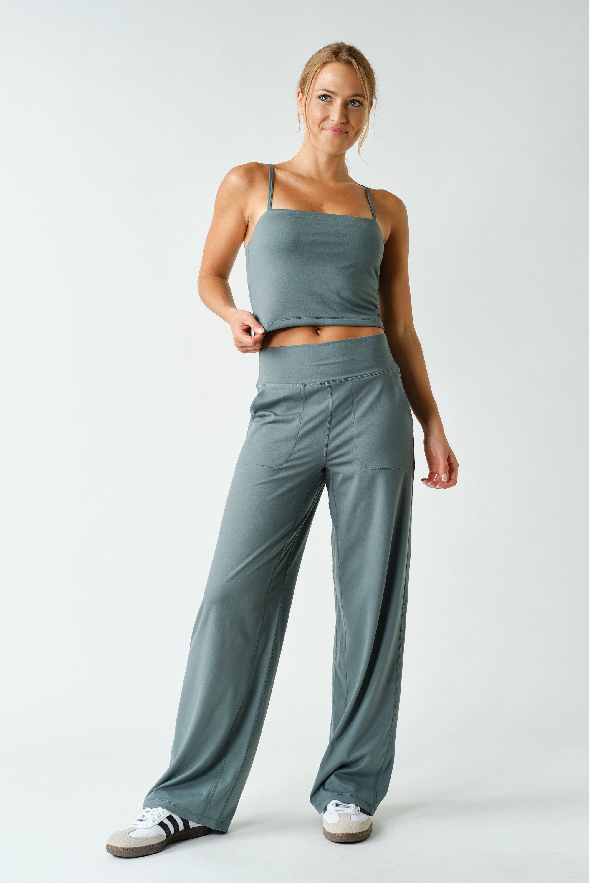 VENICE STRAIGHT NECK CAMI--EUCALYPTUS