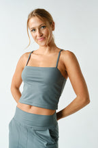 VENICE STRAIGHT NECK CAMI--EUCALYPTUS