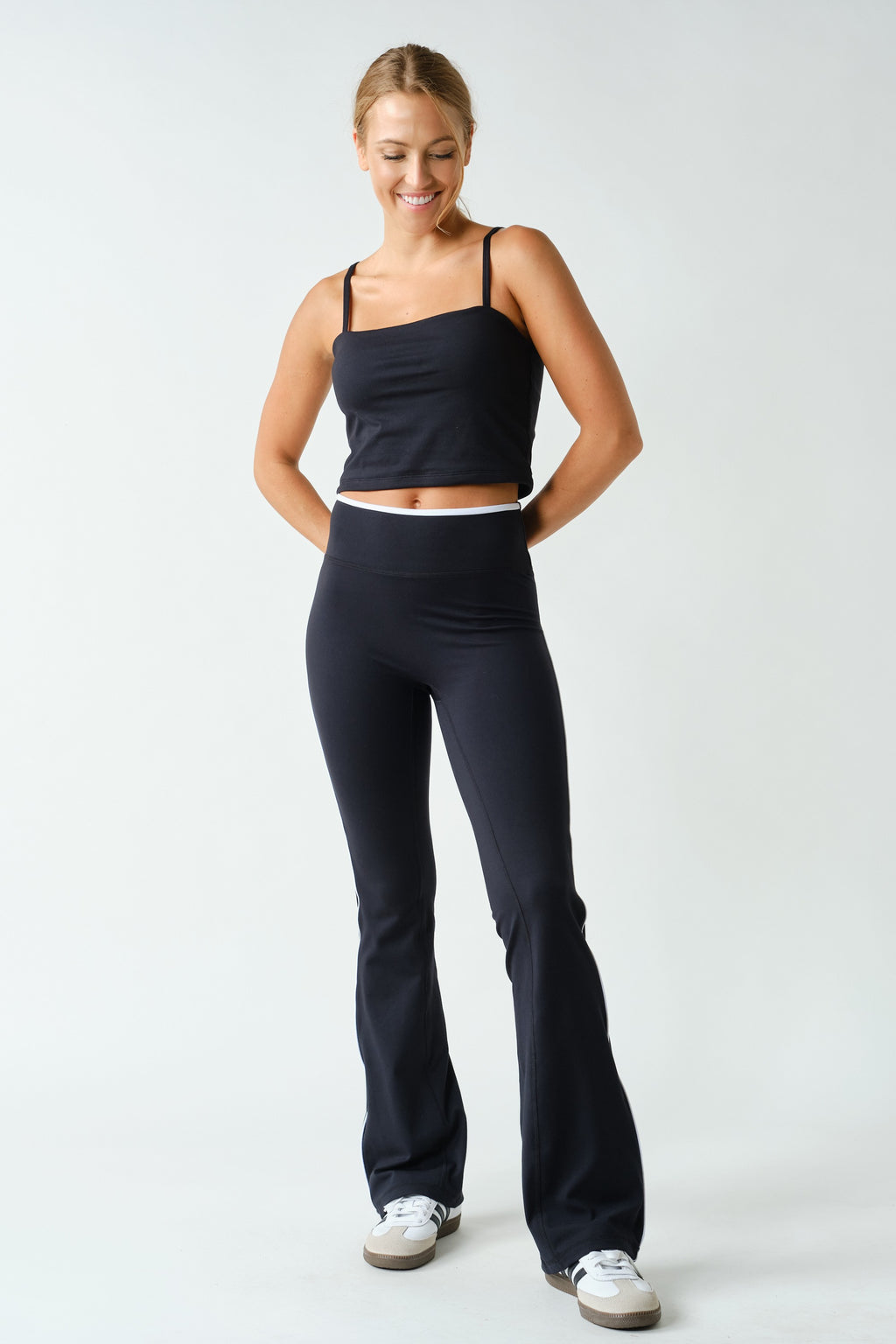 VENICE STRAIGHT NECK CAMI--BLACK