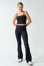 VENICE STRAIGHT NECK CAMI--BLACK
