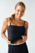 VENICE STRAIGHT NECK CAMI--BLACK