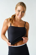 VENICE STRAIGHT NECK CAMI--BLACK