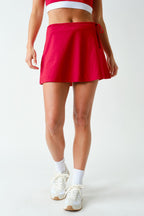VENICE WRAP SKORT--RED