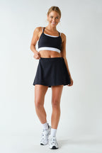 VENICE WRAP SKORT--BLACK