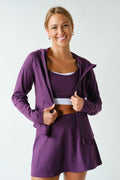 VENICE ZIP-UP HOODED JACKET--PURPLE