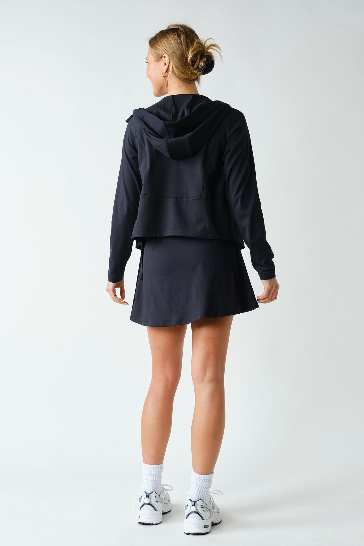 VENICE ZIP-UP HOODED JACKET--BLACK