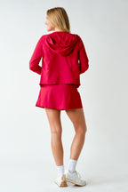 VENICE ZIP-UP HOODED JACKET--RED