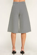 LACE DETAIL GAUCHO PANTS--BLACK MULTI