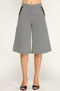 LACE DETAIL GAUCHO PANTS--BLACK MULTI