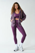 FLEECE ACTIVE HOODED JACKET--PURPLE IRIS