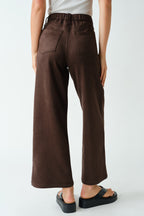 MOJAVE SUEDE WIDE LEG PANT--COFFEE