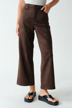 MOJAVE SUEDE WIDE LEG PANT--COFFEE