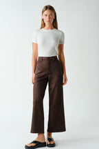 MOJAVE SUEDE WIDE LEG PANT--COFFEE
