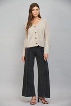 CASHMERE BLEND CARDIGAN--LT. MOCHA